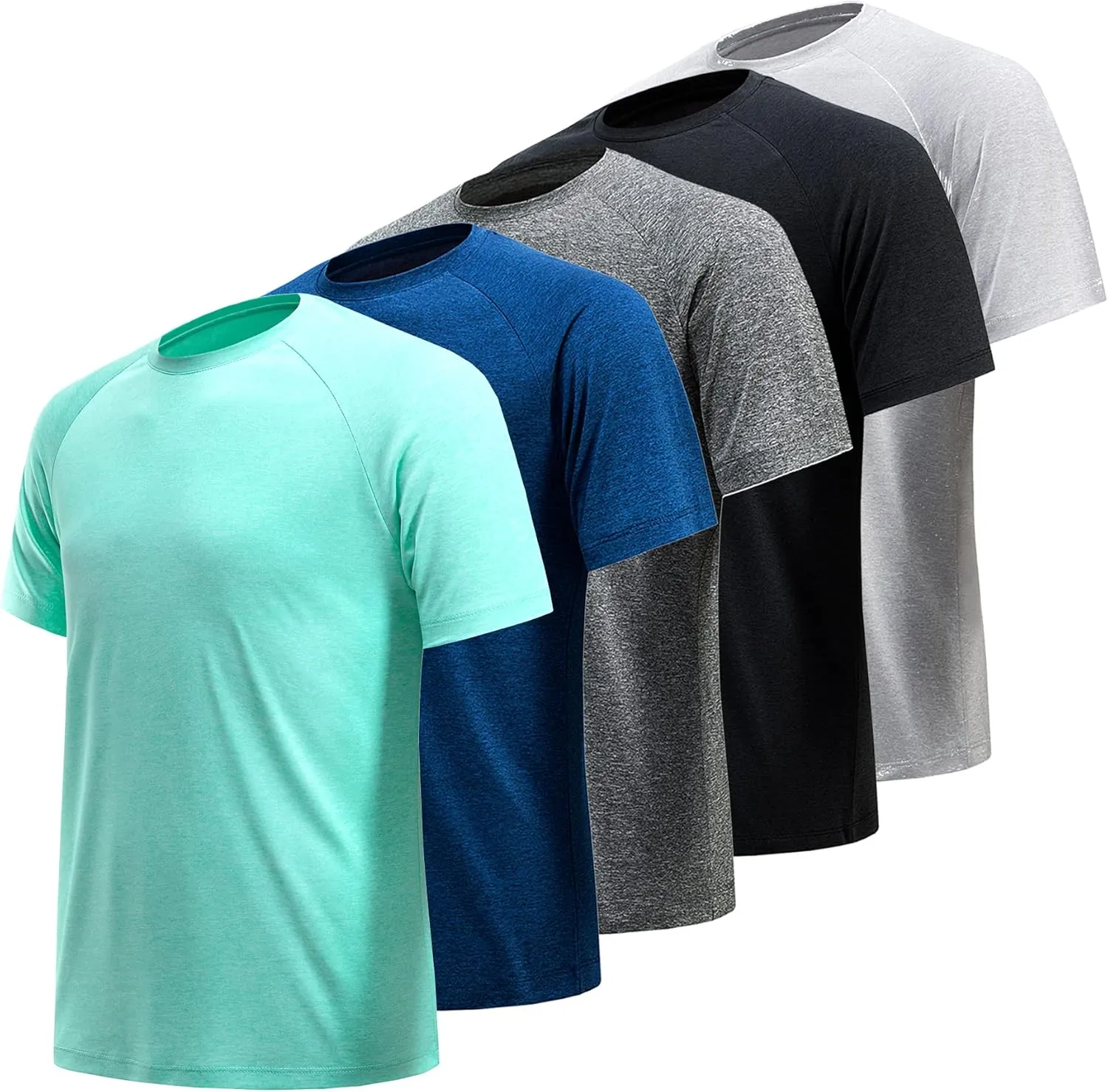 7/5/3 Workout Shirts for Men Pack Quick Dry Moisture Wicking Mens Gym Athletic Exercise Running Short Sleeve Tee Tops