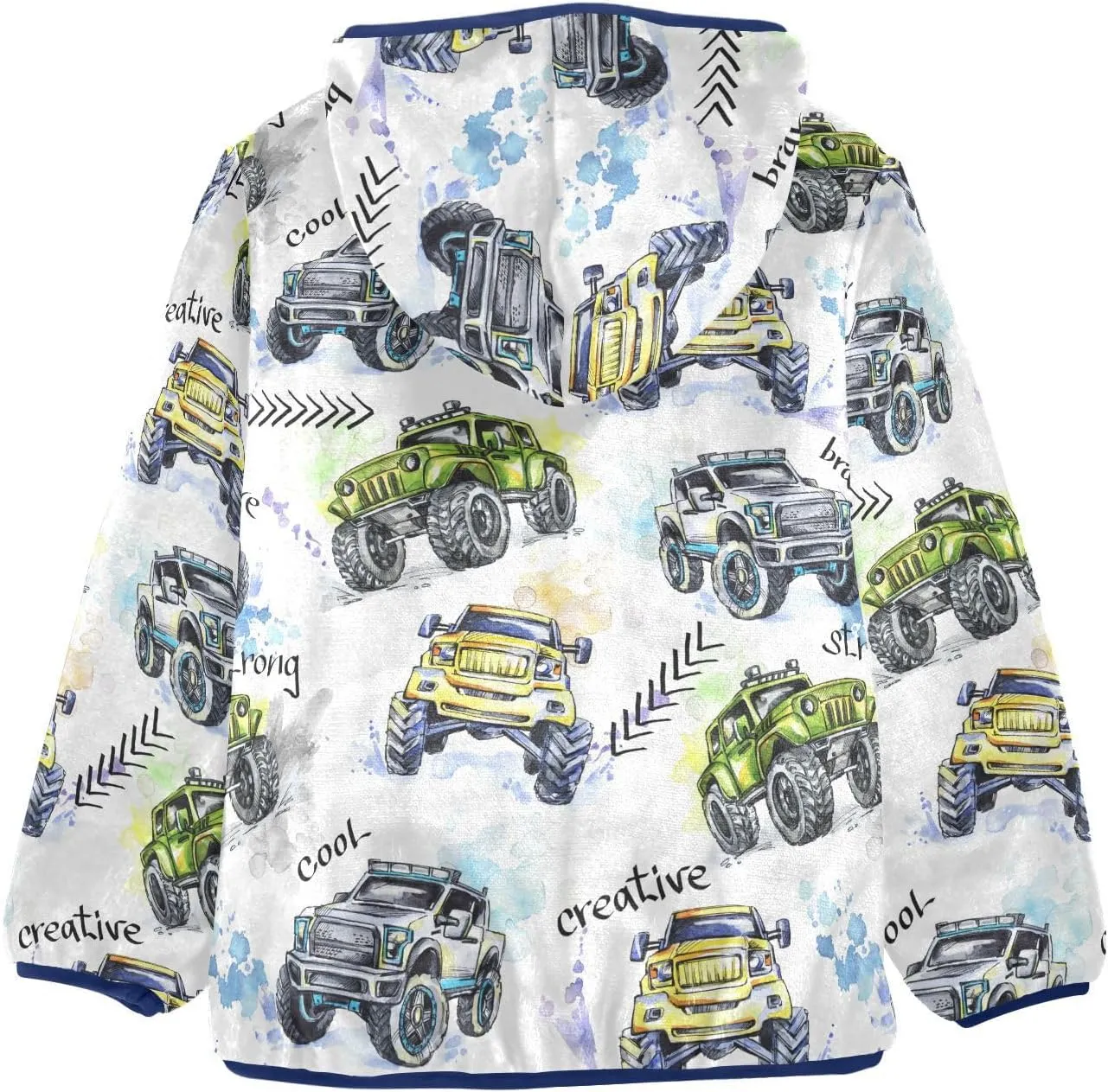 Aflyko Boys Fleece Coat Blue Zip-Up Hoodie Girls Outerwear Kids Hooded Jacket 3-10T