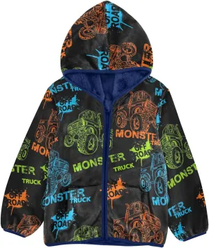 Aflyko Boys Fleece Coat Blue Zip-Up Hoodie Girls Outerwear Kids Hooded Jacket 3-10T