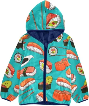 Aflyko Boys Fleece Coat Blue Zip-Up Hoodie Girls Outerwear Kids Hooded Jacket 3-10T