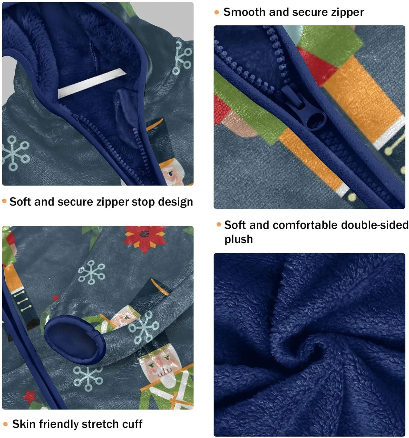 Aflyko Cute Boys Fleece Coat Blue Zip-Up Hoodie Girls Outerwear Kids Hooded Jacket 3-10T