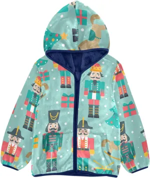 Aflyko Cute Boys Fleece Coat Blue Zip-Up Hoodie Girls Outerwear Kids Hooded Jacket 3-10T
