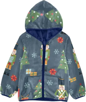 Aflyko Cute Boys Fleece Coat Blue Zip-Up Hoodie Girls Outerwear Kids Hooded Jacket 3-10T