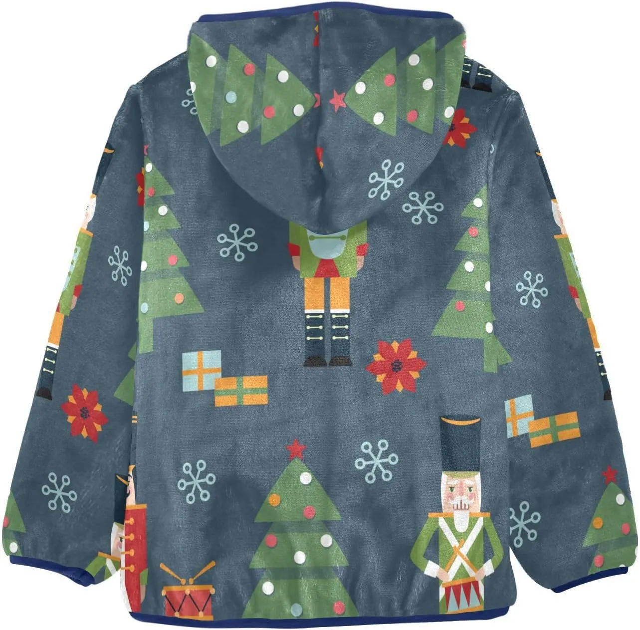 Aflyko Cute Boys Fleece Coat Blue Zip-Up Hoodie Girls Outerwear Kids Hooded Jacket 3-10T