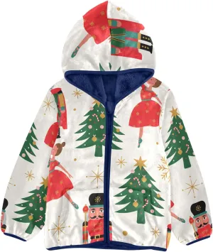 Aflyko Cute Boys Fleece Coat Blue Zip-Up Hoodie Girls Outerwear Kids Hooded Jacket 3-10T