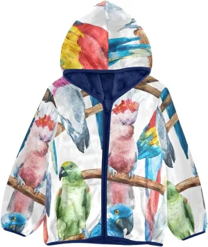 Aflyko Cute Boys Fleece Coat Blue Zip-Up Hoodie Girls Outerwear Kids Hooded Jacket 3-10T