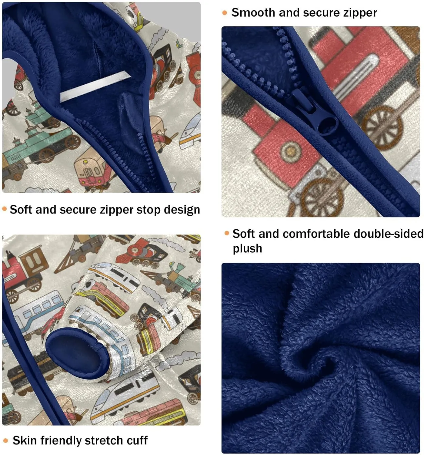 Aflyko Cute Boys Fleece Coat Blue Zip-Up Hoodie Girls Outerwear Kids Hooded Jacket 3-10T