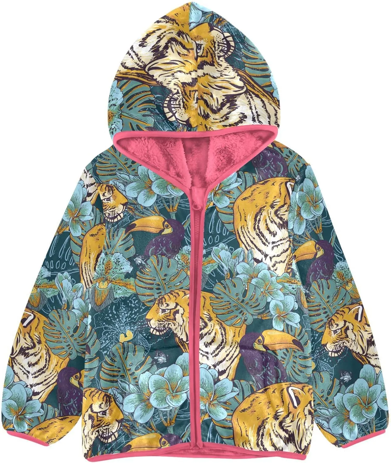 Aflyko Girls Fleece Coat Zip-Up Hoodie Warm Outerwear Kids Hooded Jacket 3-10T