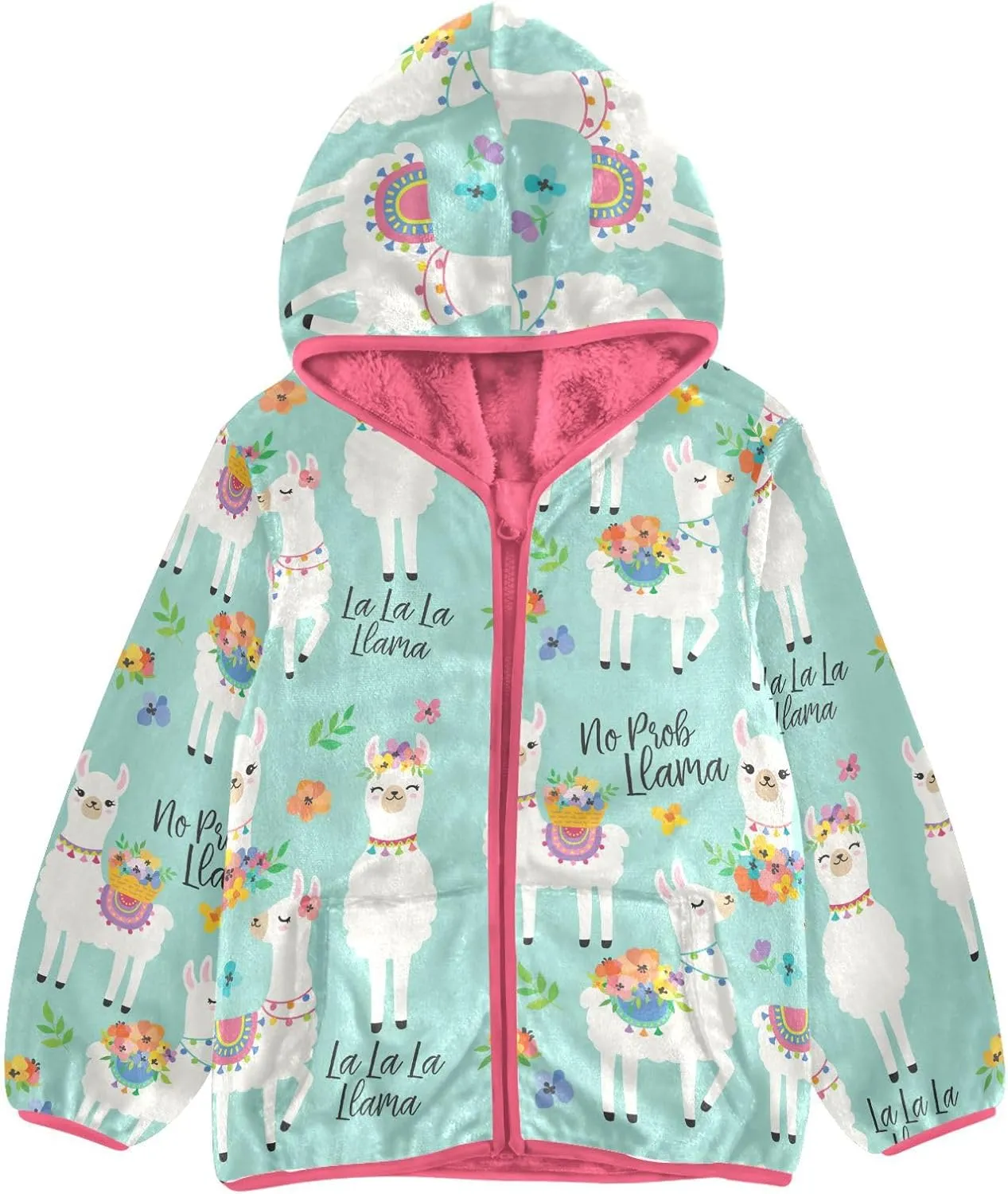 Aflyko Girls Fleece Coat Zip-Up Hoodie Warm Outerwear Kids Hooded Jacket 3-10T