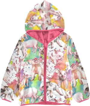Aflyko Girls Fleece Coat Zip-Up Hoodie Warm Outerwear Kids Hooded Jacket 3-10T