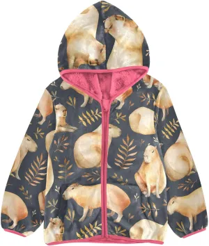 Aflyko Girls Fleece Coat Zip-Up Hoodie Warm Outerwear Kids Hooded Jacket 3-10T