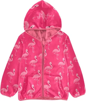 Aflyko Girls Fleece Coat Zip-Up Hoodie Warm Outerwear Kids Hooded Jacket 3-10T