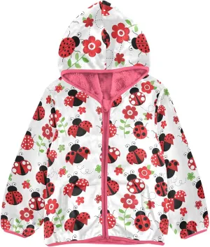 Aflyko Girls Fleece Coat Zip-Up Hoodie Warm Outerwear Kids Hooded Jacket 3-10T