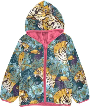 Aflyko Girls Fleece Coat Zip-Up Hoodie Warm Outerwear Kids Hooded Jacket 3-10T