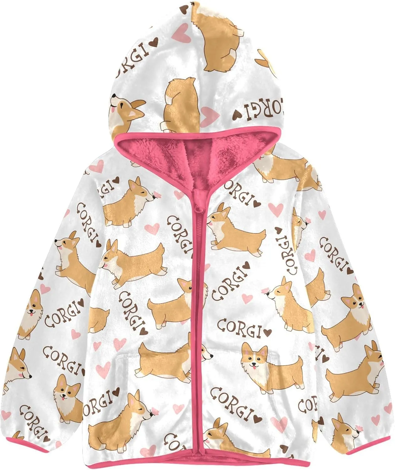 Aflyko Girls Fleece Coat Zip-Up Hoodie Warm Outerwear Kids Hooded Jacket 3-10T