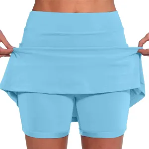 aihihe Golf Skirts for Women Tummy Control Long Womens Biker Shorts with Pockets Running Shorts Men 5 inch