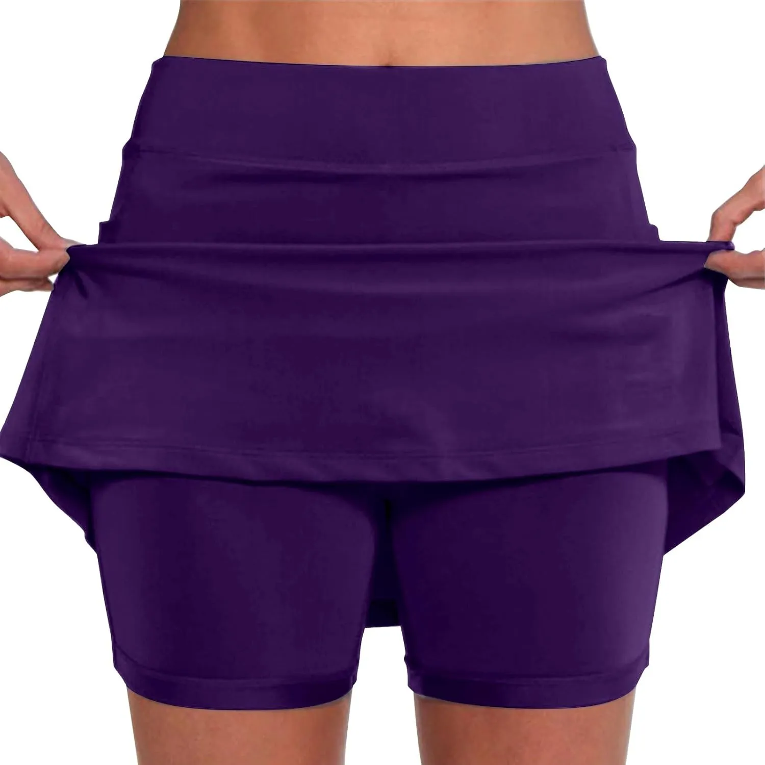 aihihe Golf Skirts for Women Tummy Control Pleated Padded Bike Shorts Women 5 inch Inseam Plus Size Pleated Skorts for Women