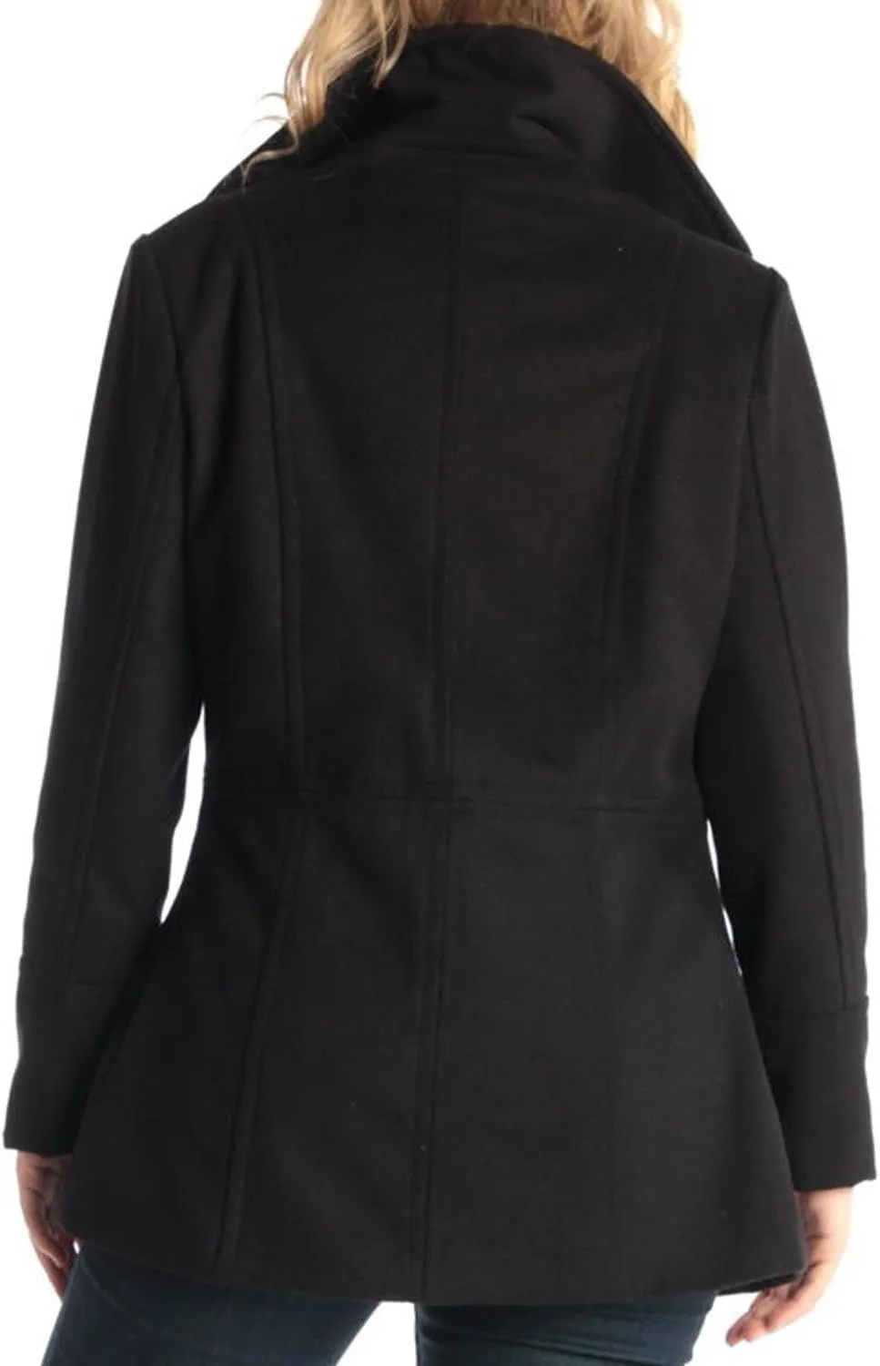 Alpine Swiss Emma Women's Wool Peacoat  Double-Breasted 3/4 Length Overcoat, Stylish & Warm Blazer for Fall & Winter