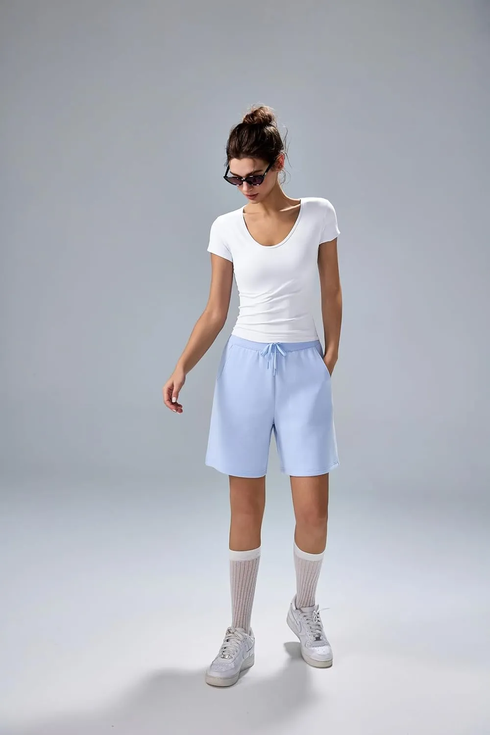altiland Scoop Neck Workout T Shirt for Woman, Ultra-Soft Quick Dry Athletic Tee Yoga Running Cropped Short Sleeve Tops