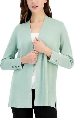 Anne Klein Womens Carmel Open Front Layering Cardigan Sweater