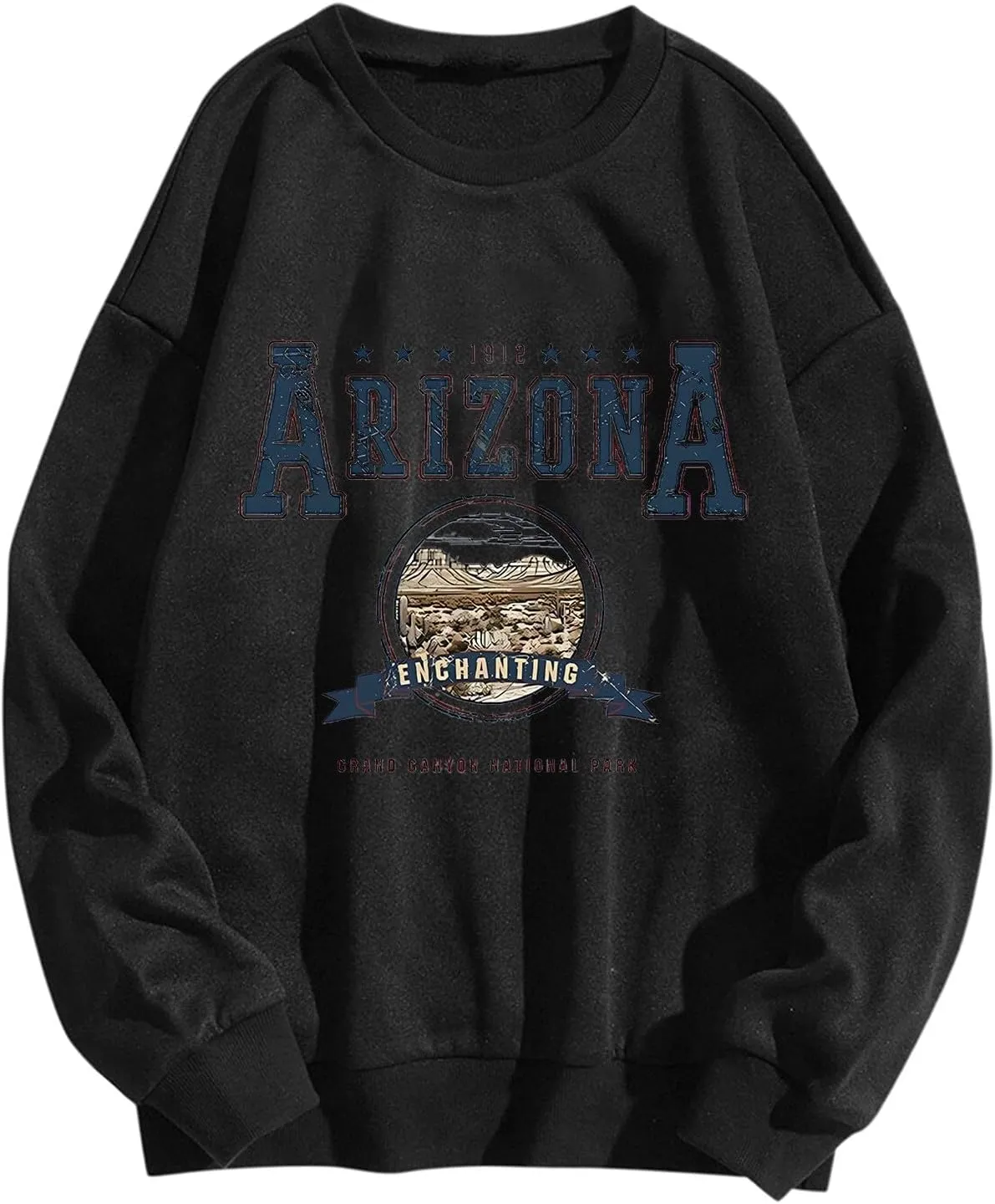 Arizona Sweatshirt for Women Letter Print Long Sleeve Pullover Tops Cute Casual Trendy Sweatshirts Hoodie Fall Outfit