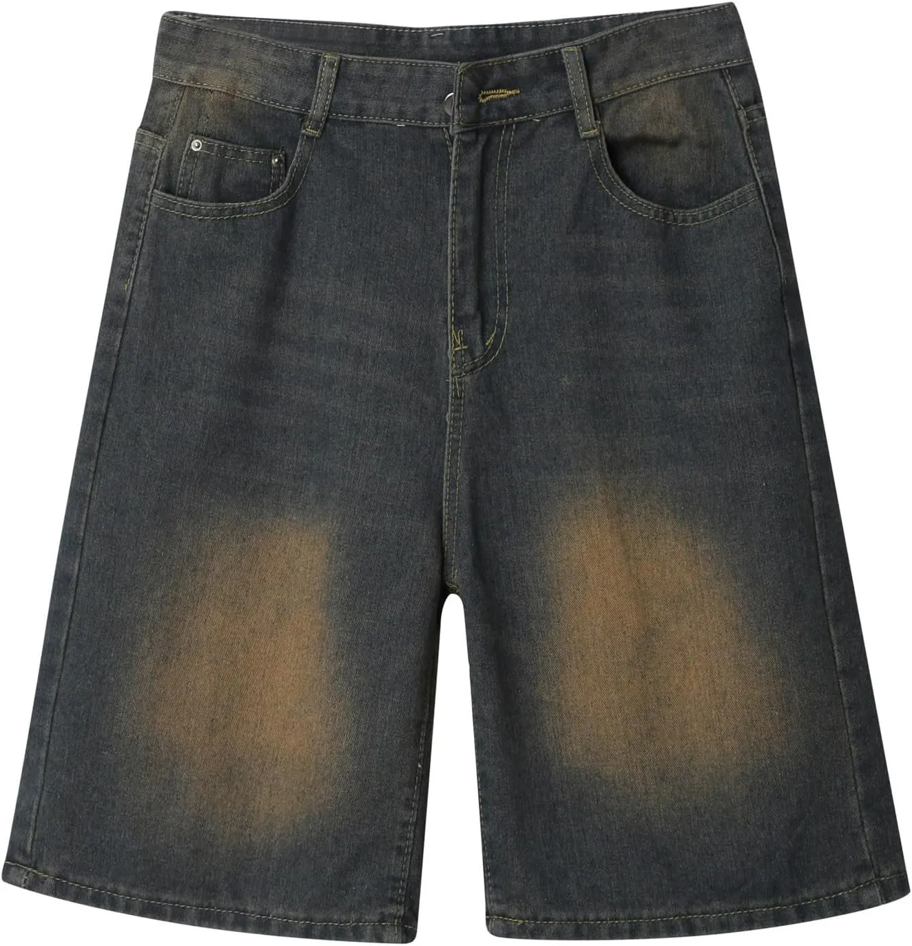 Baggy Jean Shorts for Men Summer Casual Loose Fit Y2K Hip Hop Wide Leg Denim Shorts Trendy Outfits