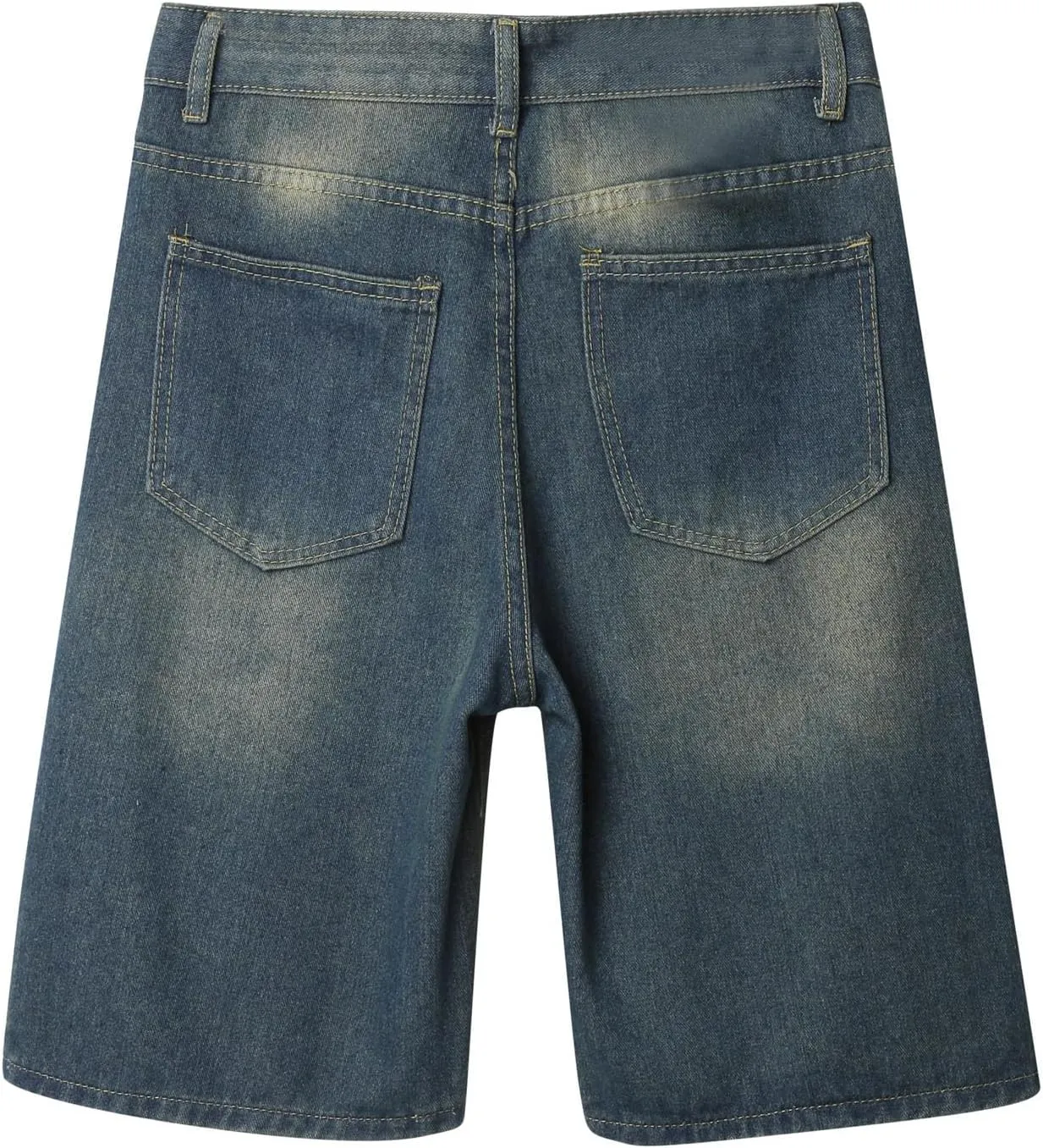 Baggy Jean Shorts for Men Summer Casual Loose Fit Y2K Hip Hop Wide Leg Denim Shorts Trendy Outfits