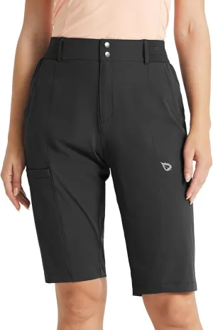 baleaf Women's Bermuda Long Shorts 13" Golf Shorts Knee Length Hiking Quick Dry High Waist Stretch Water Resistant