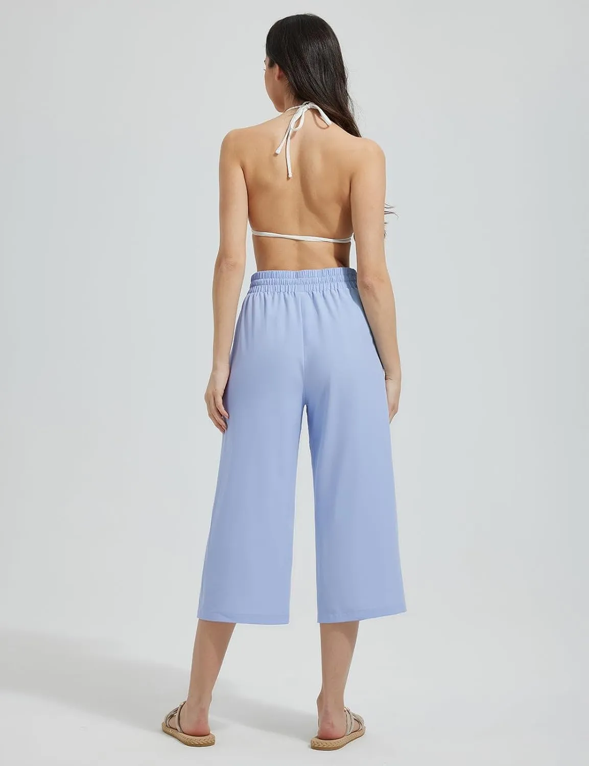 baleaf Women's Capri Pants Wide Leg Quick Dry Lightweight Capris UPF50  Casual Sweatpants Swim Pants