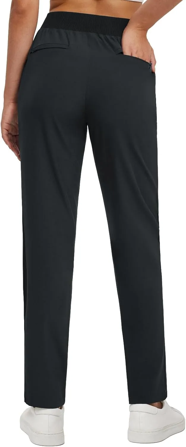 baleaf Women's Pants with Zipper Pockets Stretch Golf Pants High Waist Travel Athletic Work Casual UPF50 