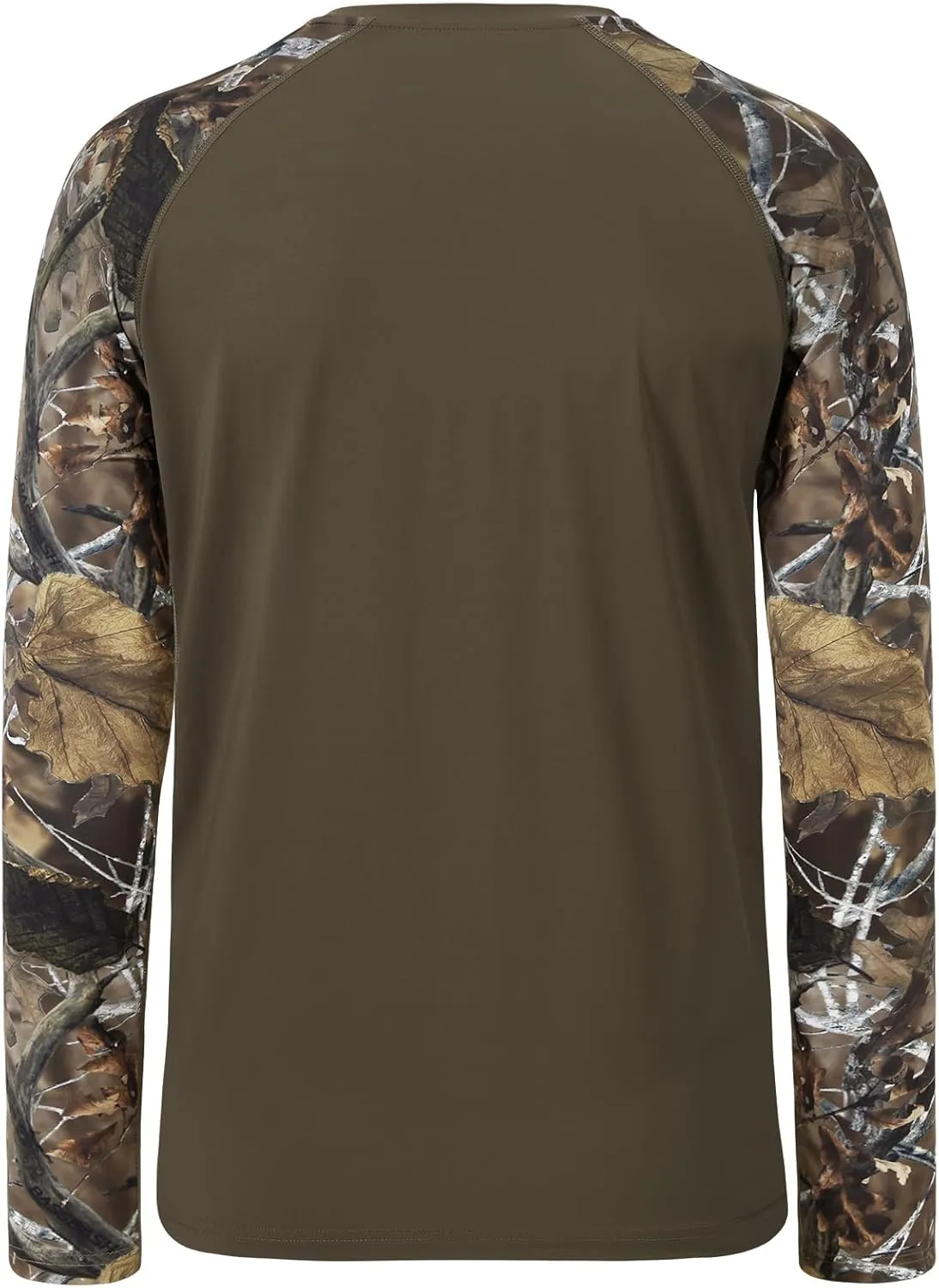 BASSDASH Mens Lightweight Camo Hunting Shirt UPF 50  Sun Protection Long Sleeve Hiking Fishing Performance Tee Mesh Panels