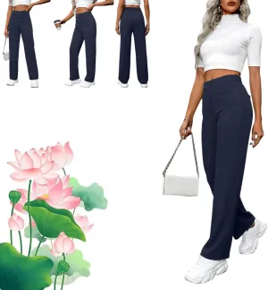Bloomy Dove Stretch Pants,Solid Stretchy High Waist Trousers Pants,Multiple Pockets Straight Stretch Pants for Women Bloomy Dove Stretch Pants,Solid Stretchy High Waist Trousers Pants,Multiple Pockets Straight Stretch Pants for Women