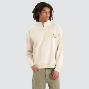 Blossoms Quarter Zip Pullover Sweater Tofu