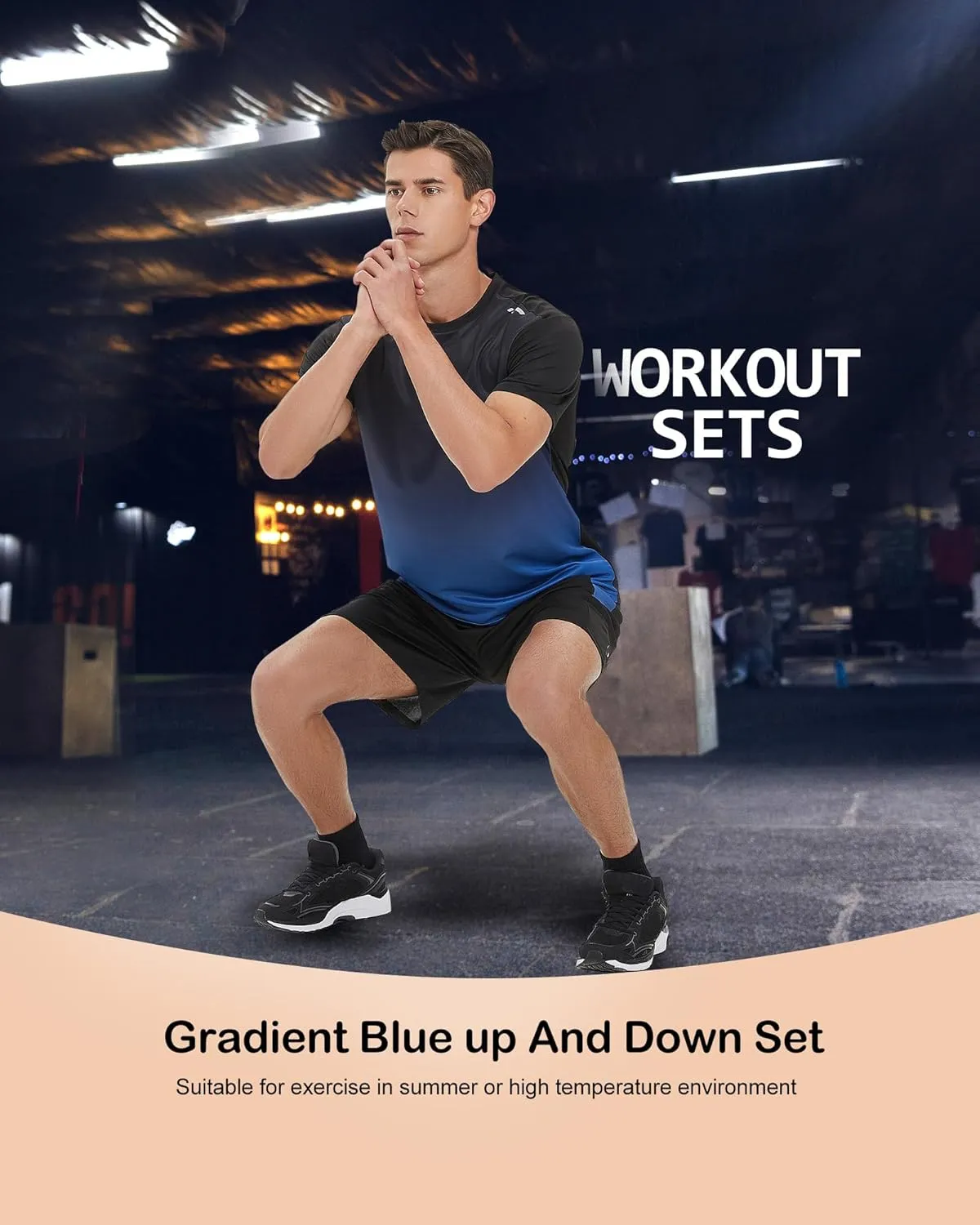 BOOMCOOL Gym Clothes workout shorts and long sleeve shirts for men running dry fit athletic outfits sets 6 pack
