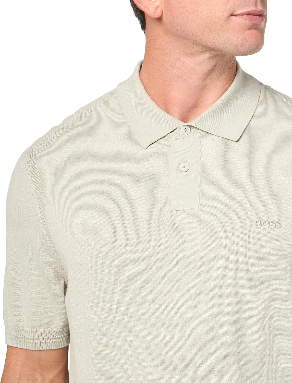 BOSS Men's Plain Knit Chest Logo Sweater