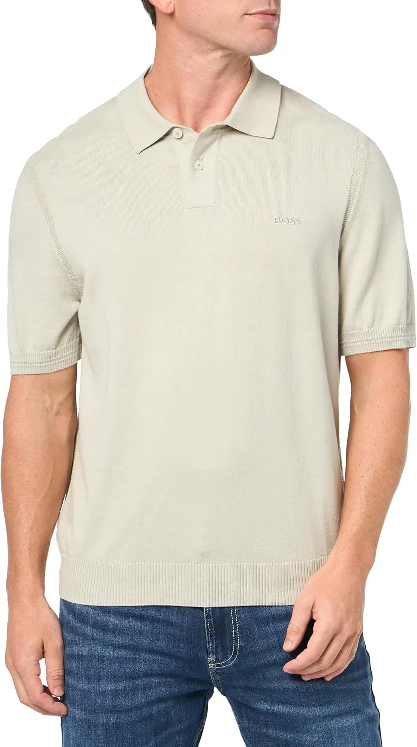 BOSS Men's Plain Knit Chest Logo Sweater