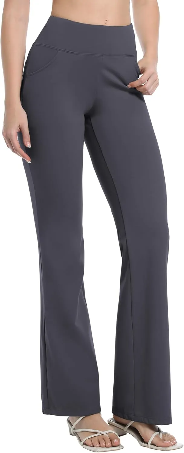 BUBBLELIME 29"/31"/33"/35"/37" Women's High Waist Stretchy Bootleg Yoga Pants Workout Pants with Out Pockets