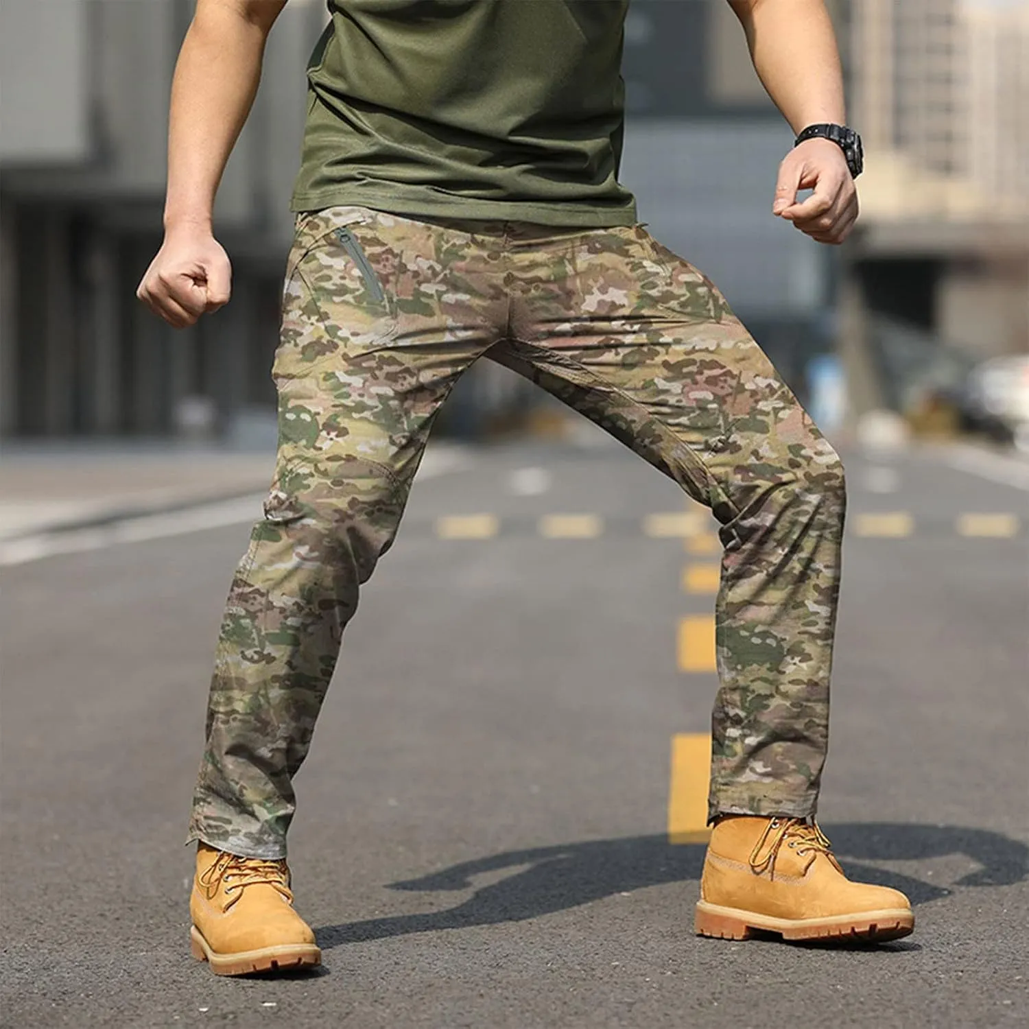 Cargo Pants for Men Multi Pockets Pants Casual Relaxed Fit Ripstop Hiking Pants Tactic Trousers