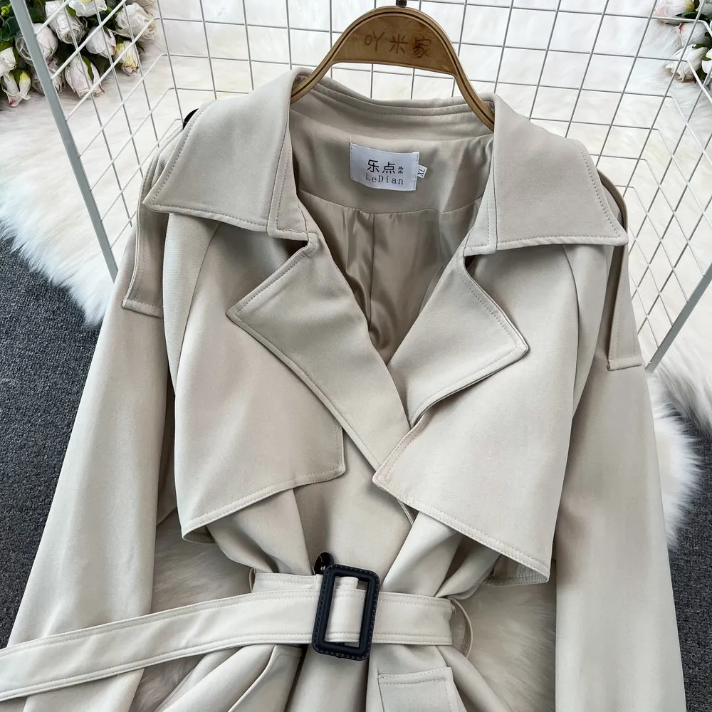 Casual Loose Lace-up Trench Coat