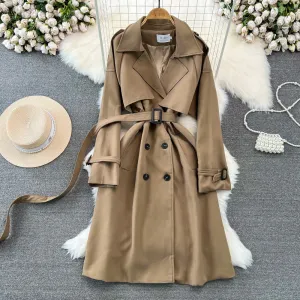 Casual Loose Lace-up Trench Coat