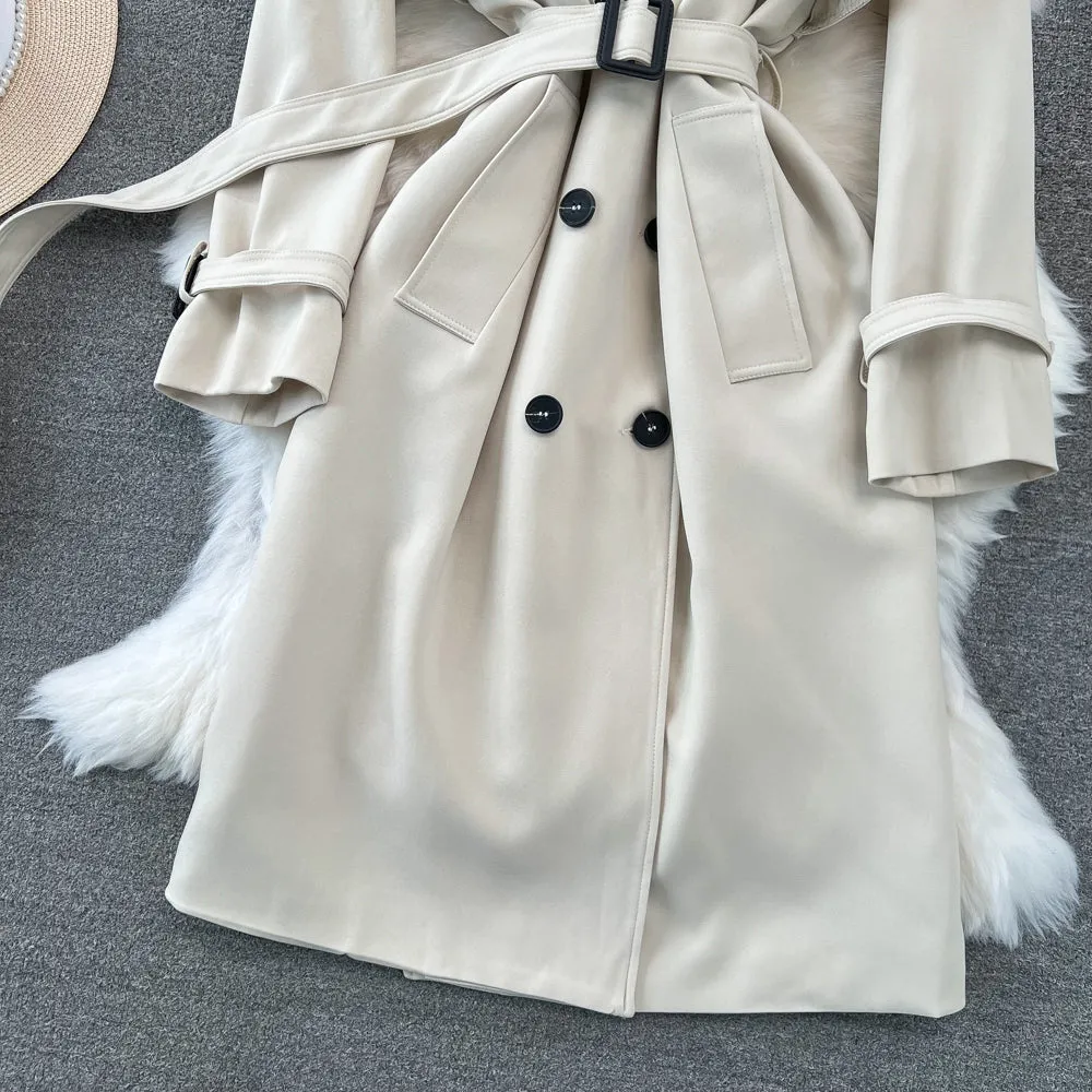 Casual Loose Lace-up Trench Coat