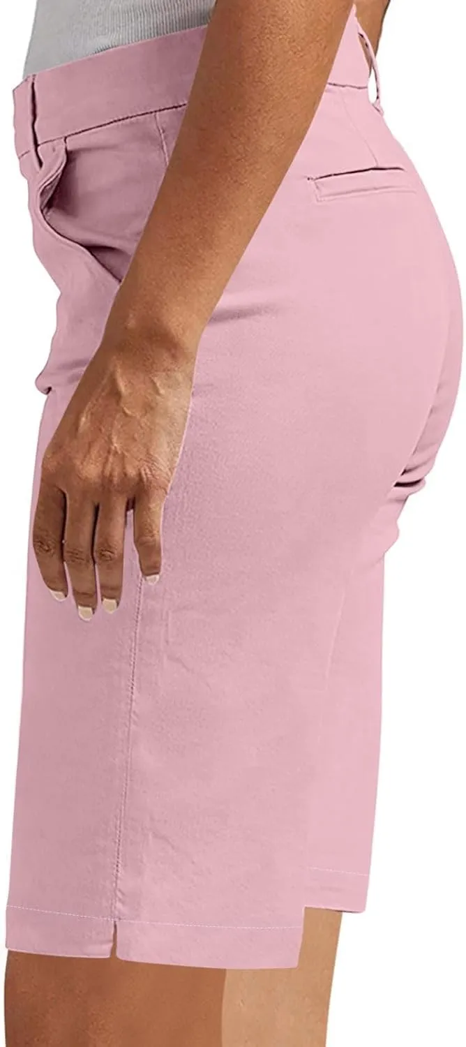 Chino Shorts for Women Dressy Casual 2025 Summer High Waisted Bermuda Shorts Straight Leg Hiking Vacation Outfits