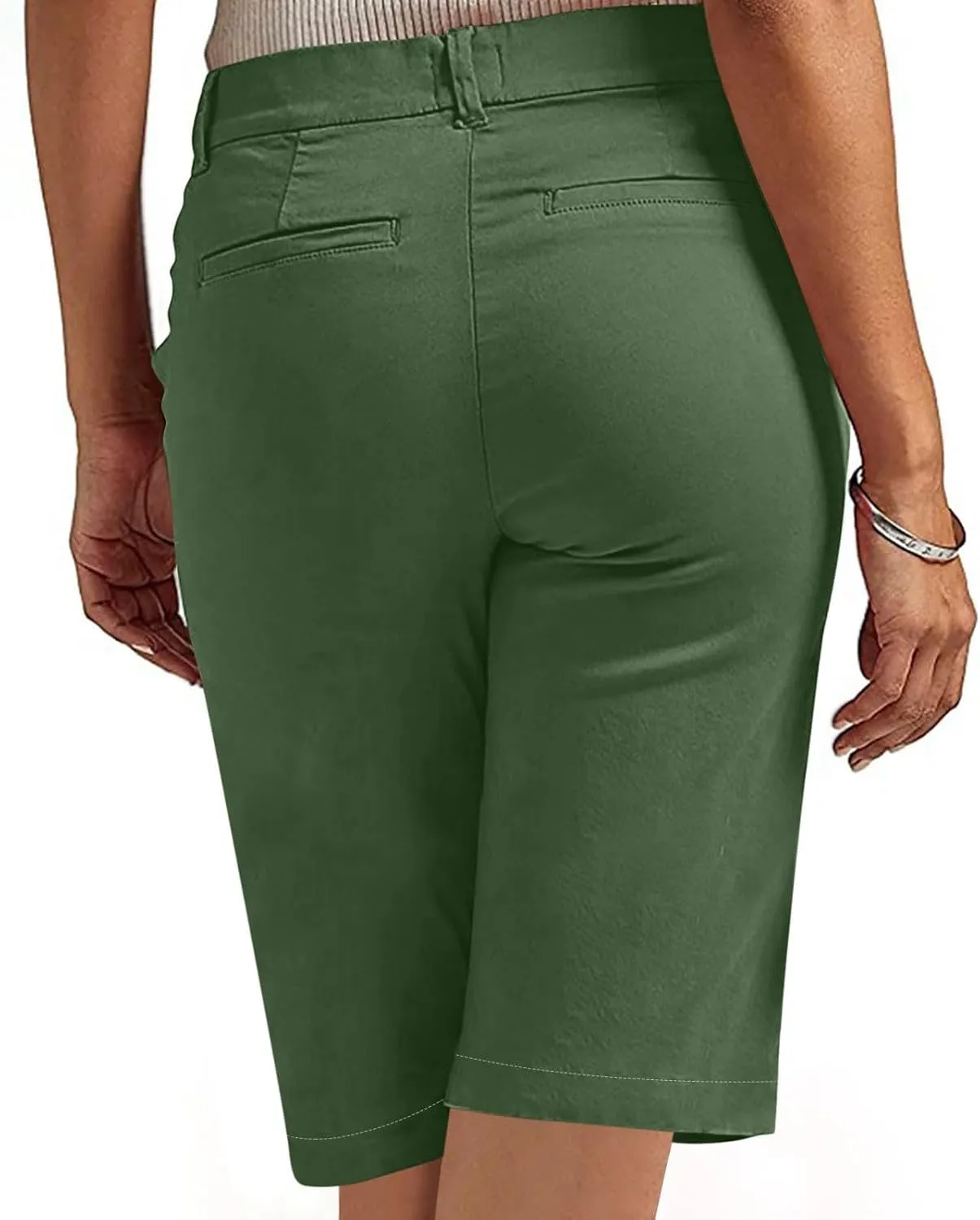 Chino Shorts for Women Dressy Casual 2025 Summer High Waisted Bermuda Shorts Straight Leg Hiking Vacation Outfits