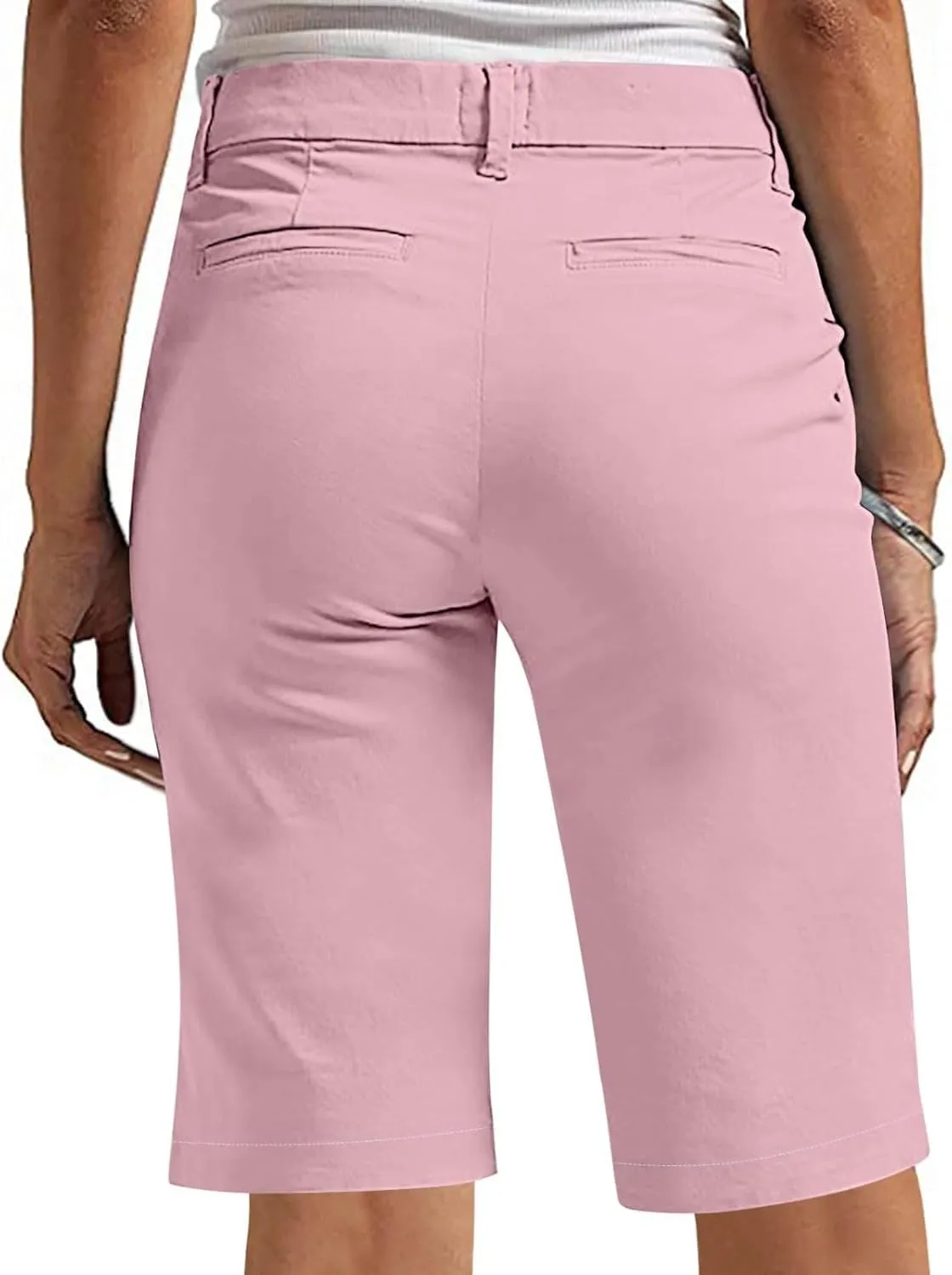 Chino Shorts for Women Dressy Casual 2025 Summer High Waisted Bermuda Shorts Straight Leg Hiking Vacation Outfits
