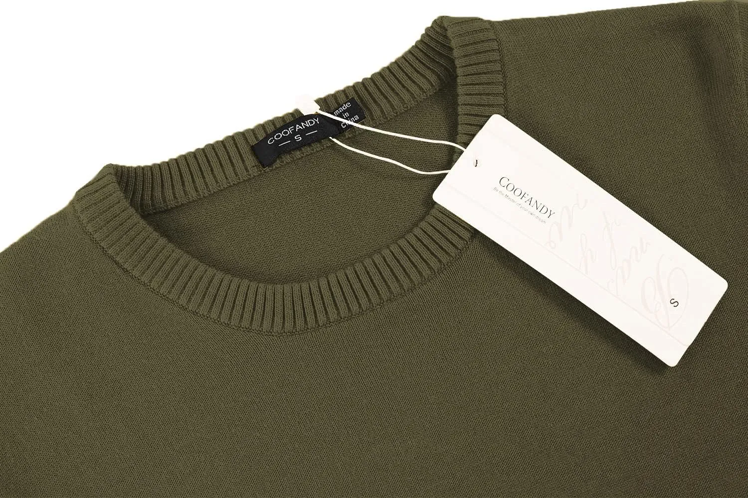 COOFANDY Men's Crew Neck Sweater Slim Fit Lightweight Sweatshirts Knitted Pullover for Casual Or Dressy Wear