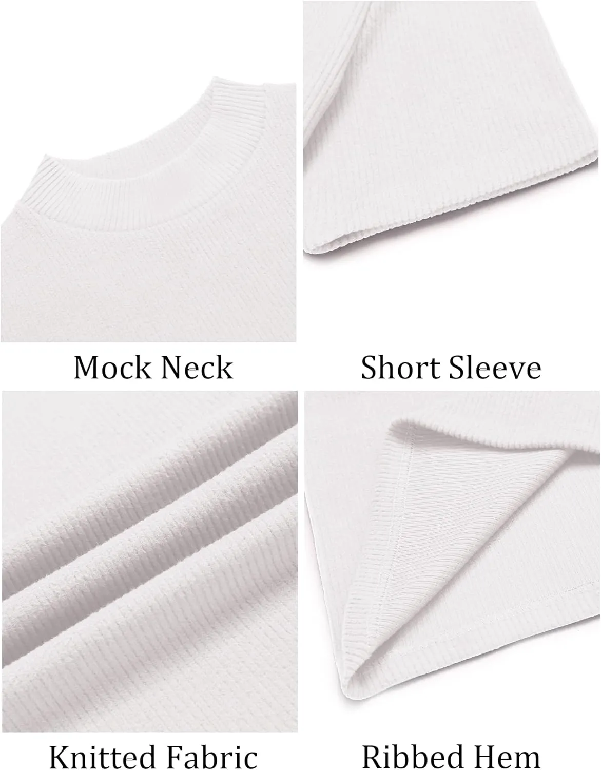 COOFANDY Mens Mock Turtleneck Sweater Short Sleeve Turtle Neck Sweaters Casual Ribbed Knited Pullover Tops Solid Basic Tee