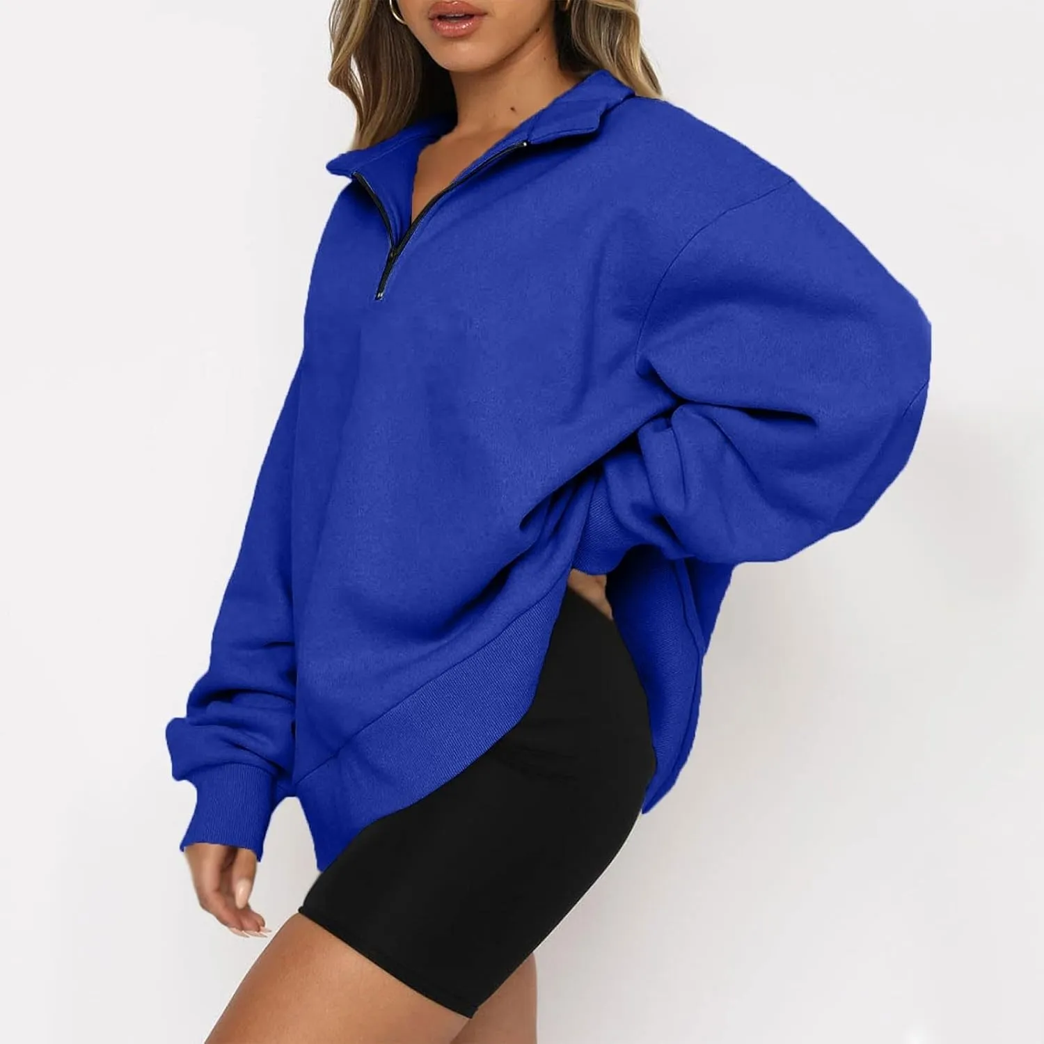 COTECRAM Women Oversized Sweatshirts Hoodies Half Quarter Zip Pullover Long Sleeve Sweaters Teen Girls Fall Y2k Clothes