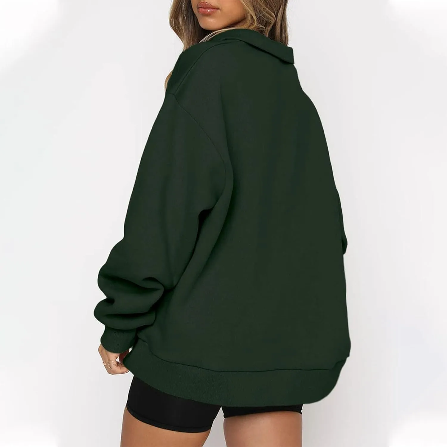 COTECRAM Women Oversized Sweatshirts Hoodies Half Quarter Zip Pullover Long Sleeve Sweaters Teen Girls Fall Y2k Clothes