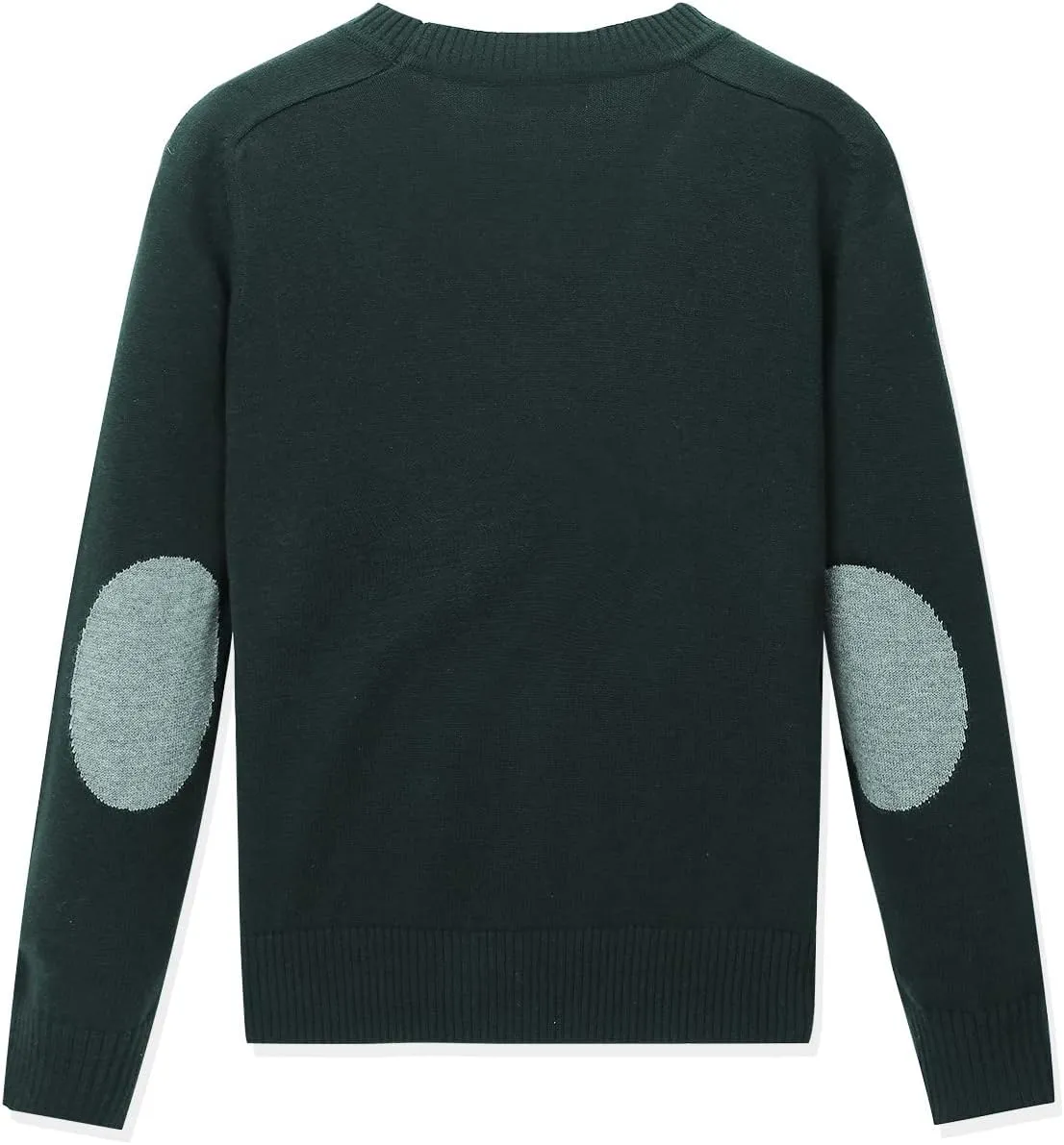 CUNYI Boys' Button-up Cardigan with Elbow Patches V-Neck Cotton Knit Sweater Casual Outerwear