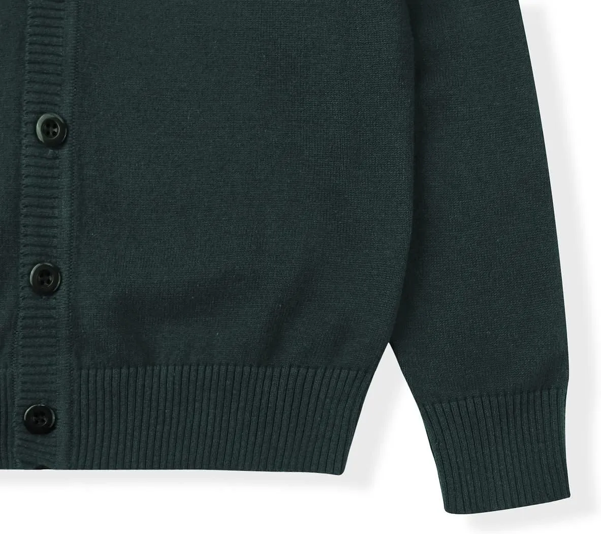 CUNYI Boys' Button-up Cardigan with Elbow Patches V-Neck Cotton Knit Sweater Casual Outerwear